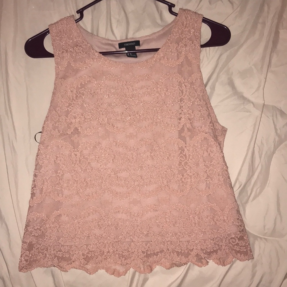 mauve lace tank top